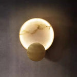 Load image into Gallery viewer, Modern Round Marble LED Wall Lights Living Room Bedside Lighting Fixtures Gold Surface Mount Atmosphere Lamp Light
