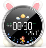 Load image into Gallery viewer, Modern Plastic Digital LED Desk Clocks with Night Light Sleep Trainer Calendars 7-color Lights for Kids

