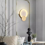 Load image into Gallery viewer, Modern Round Marble LED Wall Lights Living Room Bedside Lighting Fixtures Gold Surface Mount Atmosphere Lamp Light
