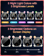Load image into Gallery viewer, Modern Plastic Digital LED Desk Clocks with Night Light Sleep Trainer Calendars 7-color Lights for Kids
