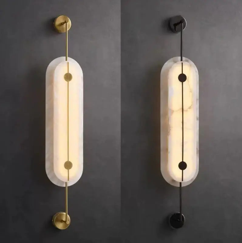Nature Copper Luxury Alabaster Wall Lamp for Bedroom Living Room Lights Restaurant Wall Scones Design Marble Wall Lamps Light
