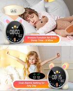 Load image into Gallery viewer, Wholesale Modern Plastic Digital LED Desk Clocks with Night Light Sleep Trainer Calendars 7-color Lights for Kids
