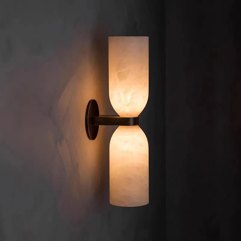 Nature copper luxury alabaster wall lamp for bedroom living room lights restaurant wall scones design marble wall lamps light
