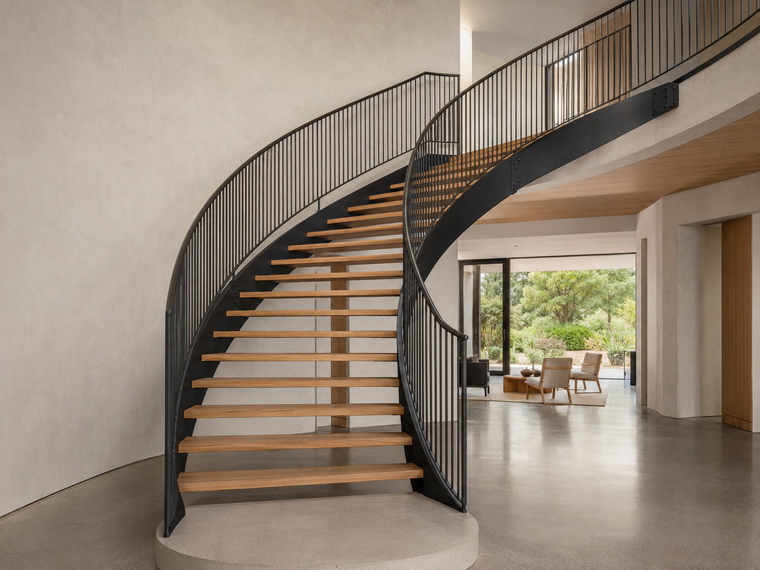 Curved Steel and Timber Staircase