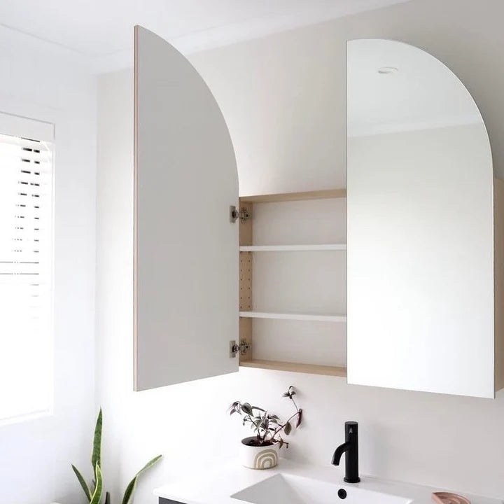 Arch Bathroom Mirror Cabinet With 2 Doors