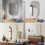 Load image into Gallery viewer, Matte White Oval Bathroom Mirror Cabinet
