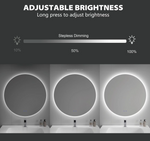 Load image into Gallery viewer, Modern Rectangle LED Wall-Mounted Defogging Frameless Dimmable Bath Mirror Touch Switch Vanity for Bedroom Hotel Living Room
