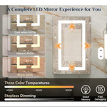 Load image into Gallery viewer, Modern 3-Color Dimmable LED Lighted Aluminum Frame Medicine Cabinet Mirror Defogger Touch Control Wall-Mounted Living Room

