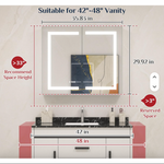 Load image into Gallery viewer, Modern 3-Color Dimmable LED Lighted Aluminum Frame Medicine Cabinet Mirror Defogger Touch Control Wall-Mounted Living Room
