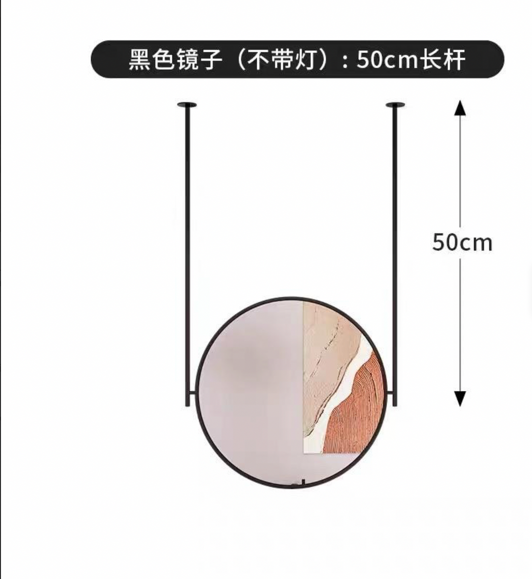 Modern Ceiling Hanging Aluminum Alloy Touch Switch 360 Rotatable Bathroom Hotel Bedroom Salon Mirror