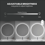 Load image into Gallery viewer, Modern Rectangle LED Frameless Dimmable Touch Switch Wall Mounted Vanity Mirror for Bathroom Bedroom Hotel Living Room Graphic

