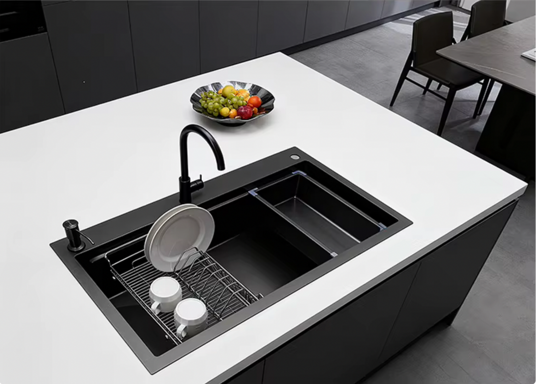 Matte Black Above Counter Kitchen Sink