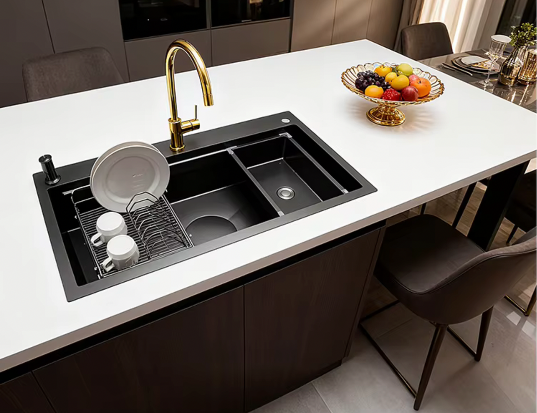Matte Black Above Counter Kitchen Sink