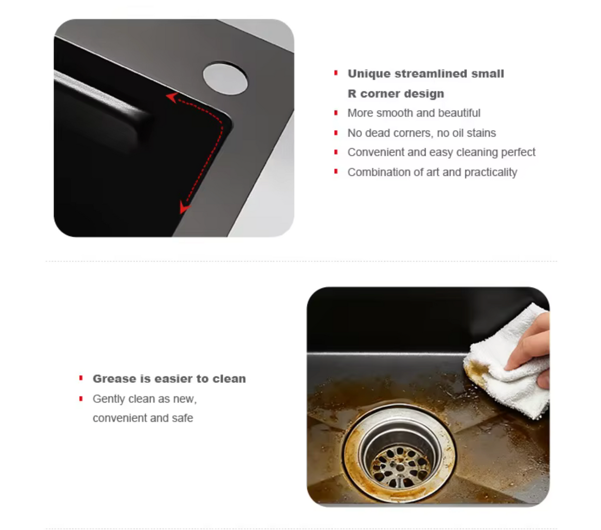 Matte black above counter kitchen sink