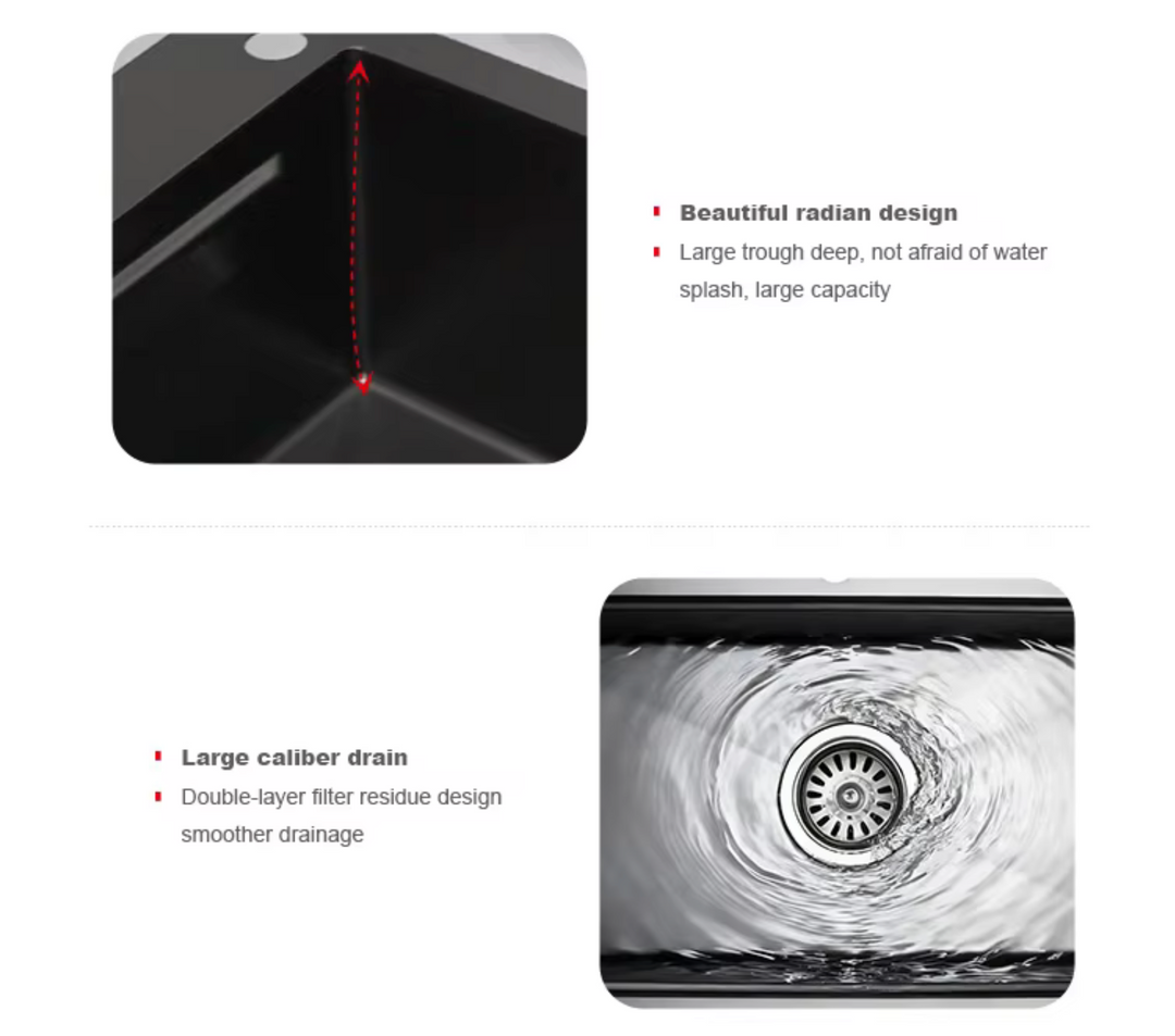 Matte Black Above Counter Kitchen Sink