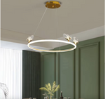 Load image into Gallery viewer, Round Ring Modern Iron Lamp Body Hanging Luminous Butterfly Pendent Led Chandelier Lights
