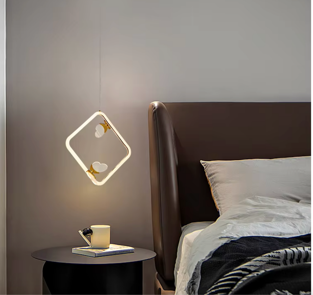 Round Ring Modern Iron Lamp Body Hanging Luminous Butterfly Pendent Led Chandelier Lights