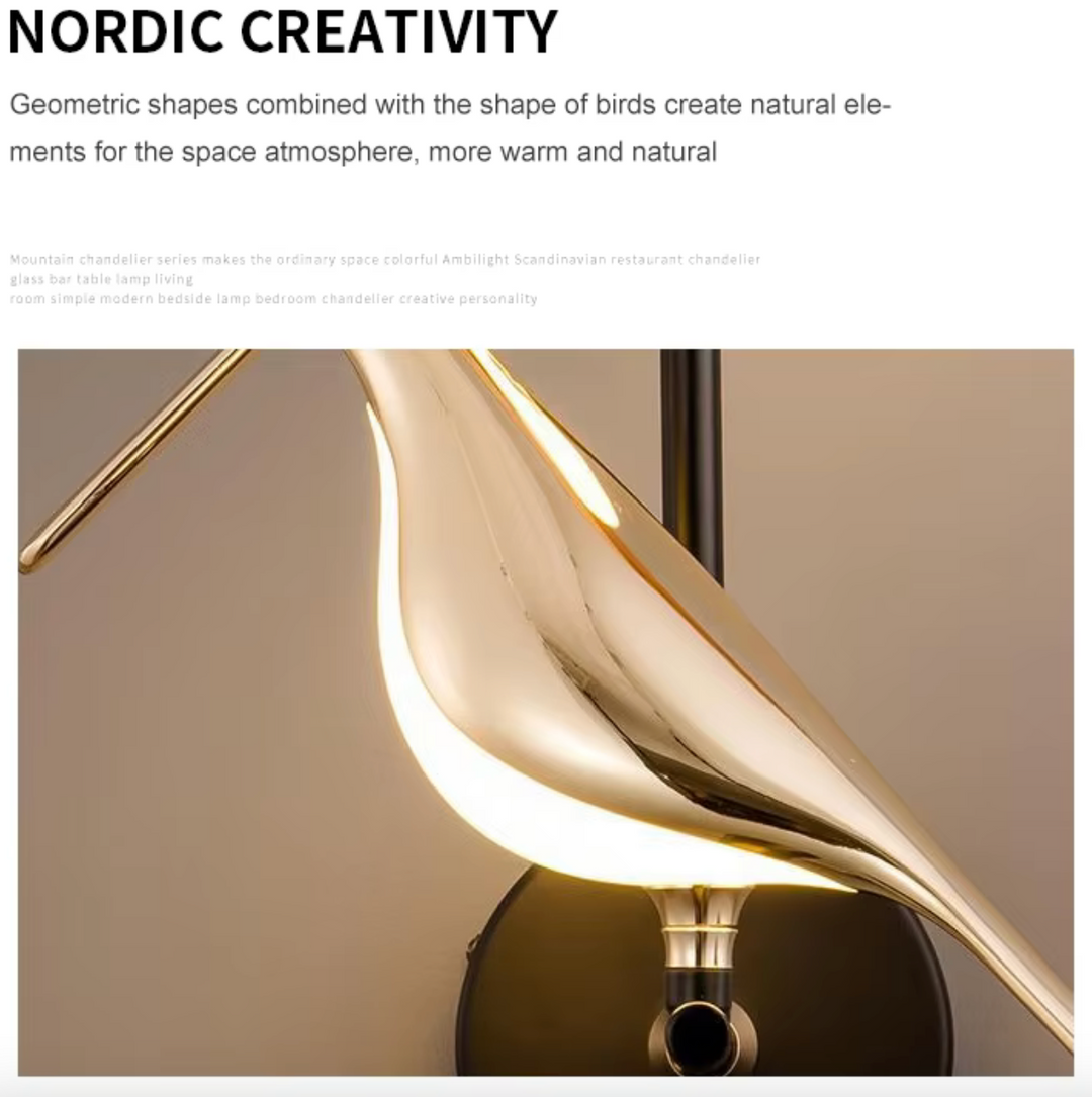 Gold Bird Led Wall Lamp