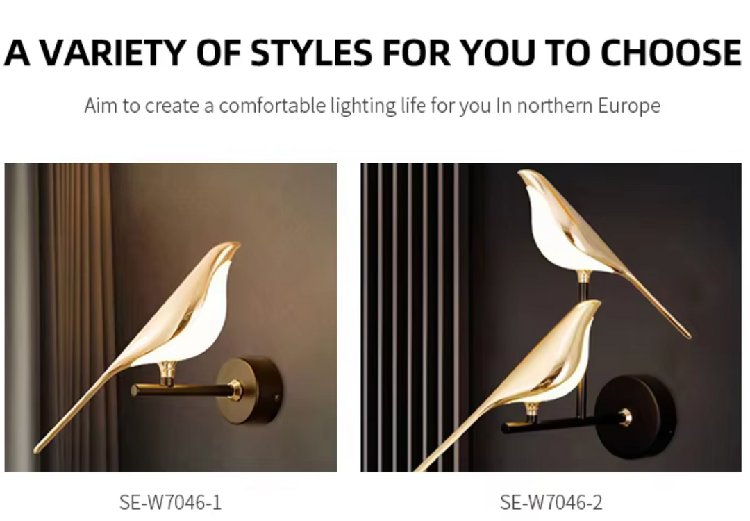Gold Bird Led Wall Lamp