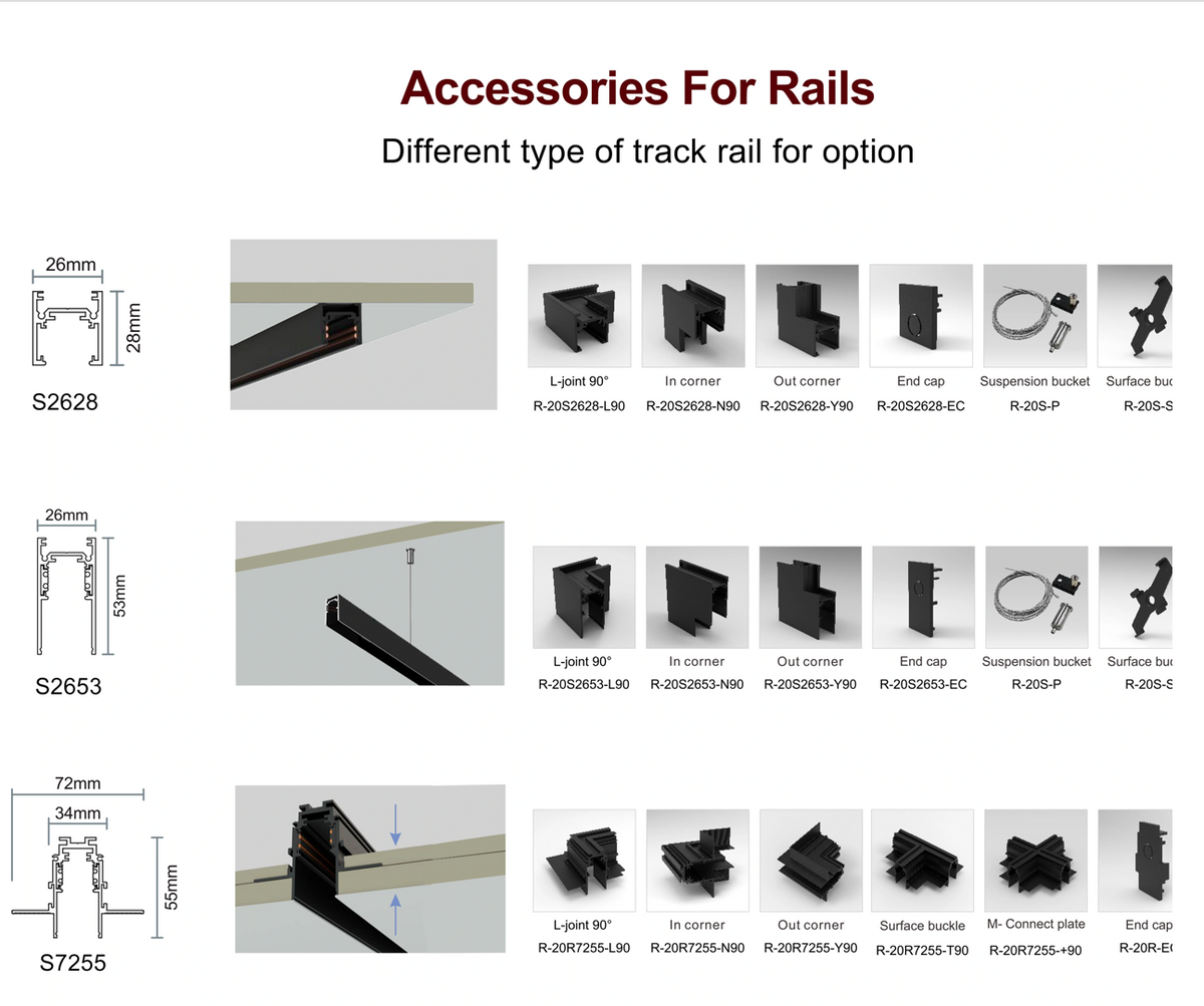 Magnetic rail track light