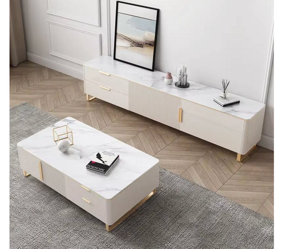 White tv stand