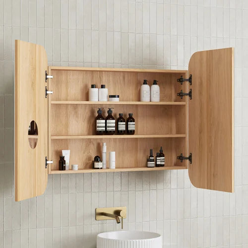 Rectangular Bathroom Mirror Cabinet With 2 Doors